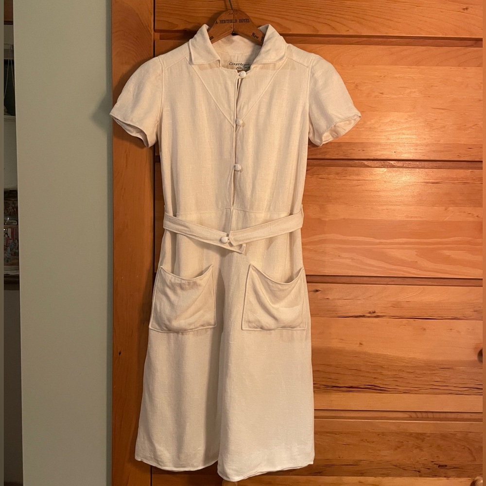 White Vintage 1960s Courreges Paris Dress